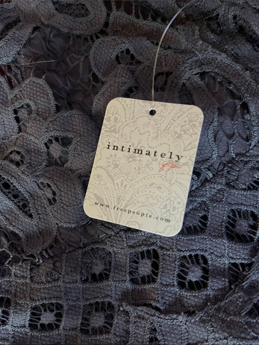 Free People Adella Bralette in Charcoal Dark Gray Lace - Picture 3 of 7